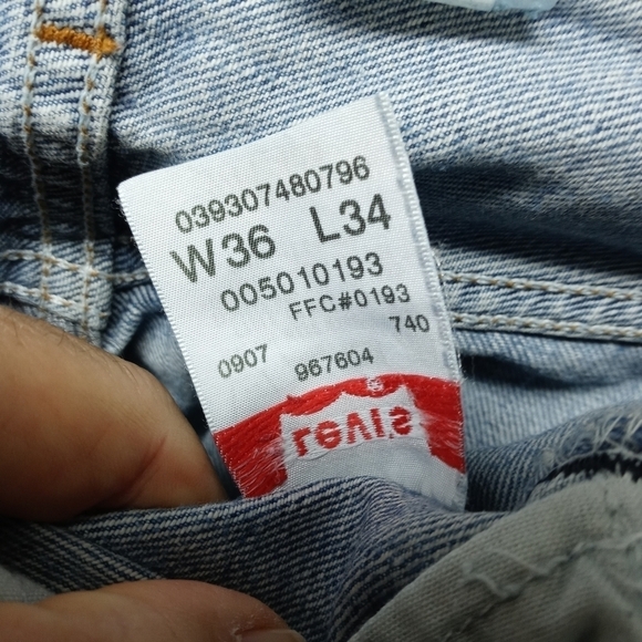 Levi's 501xx men's button fly blue jeans sz 36x34. 265 106pm - Picture 7 of 8